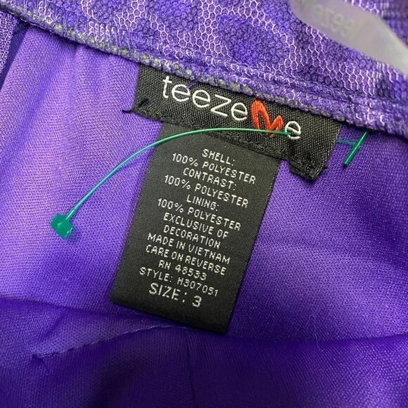𝅺teezeme Strapless Purple Cocktail Dress - Picture 3 of 6